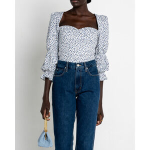 Few Moda Francesca Top - S - White Floral Print